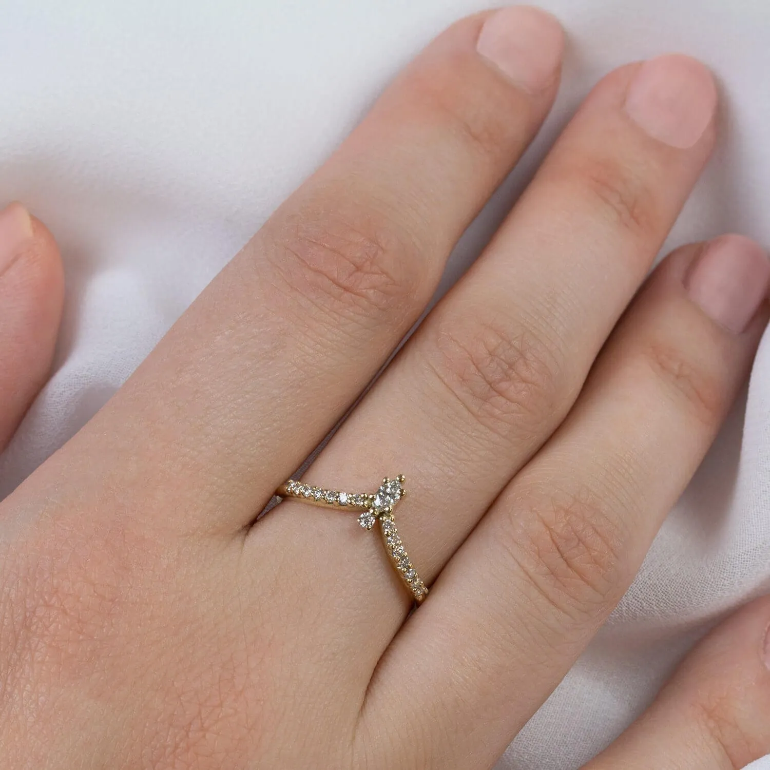 Abigail Marquise Chevron Diamond ring