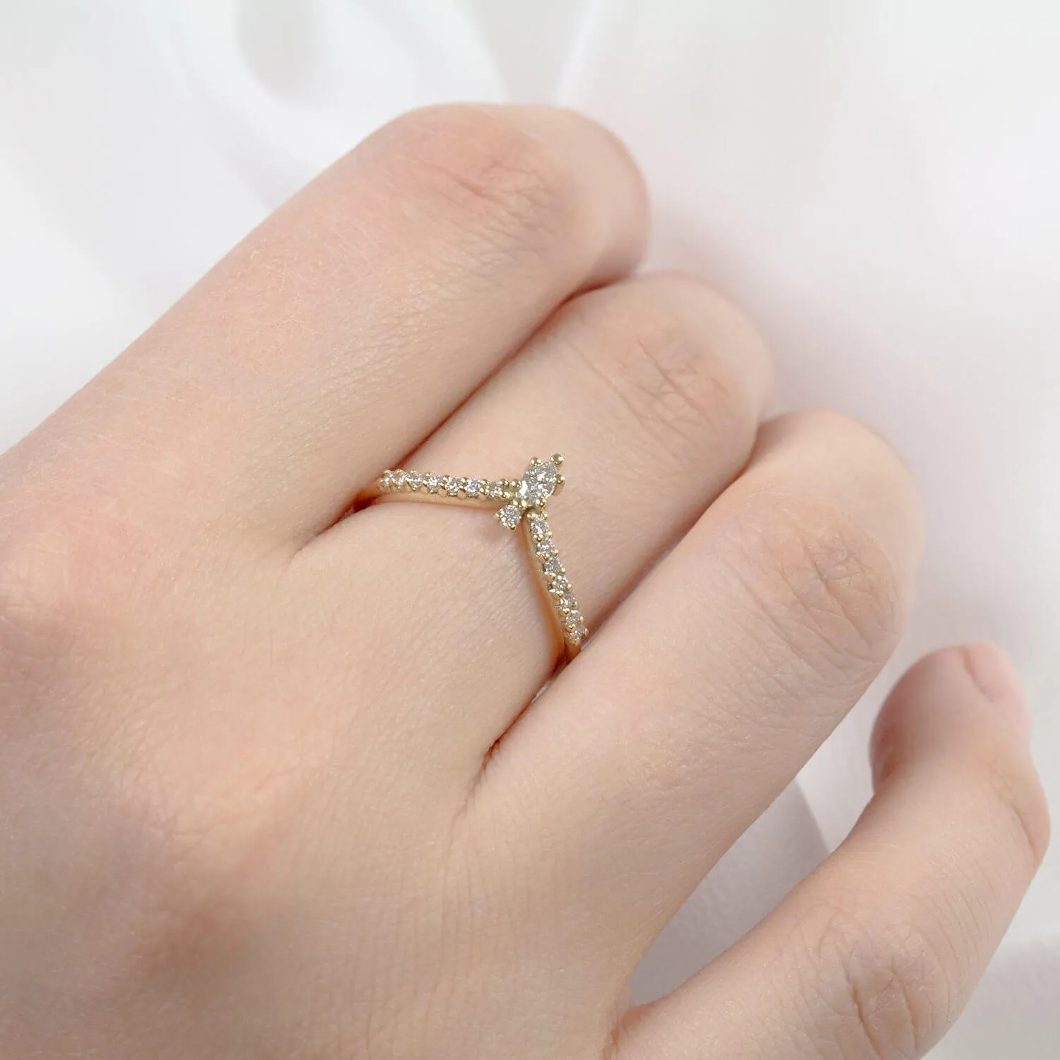 Abigail Marquise Chevron Diamond ring