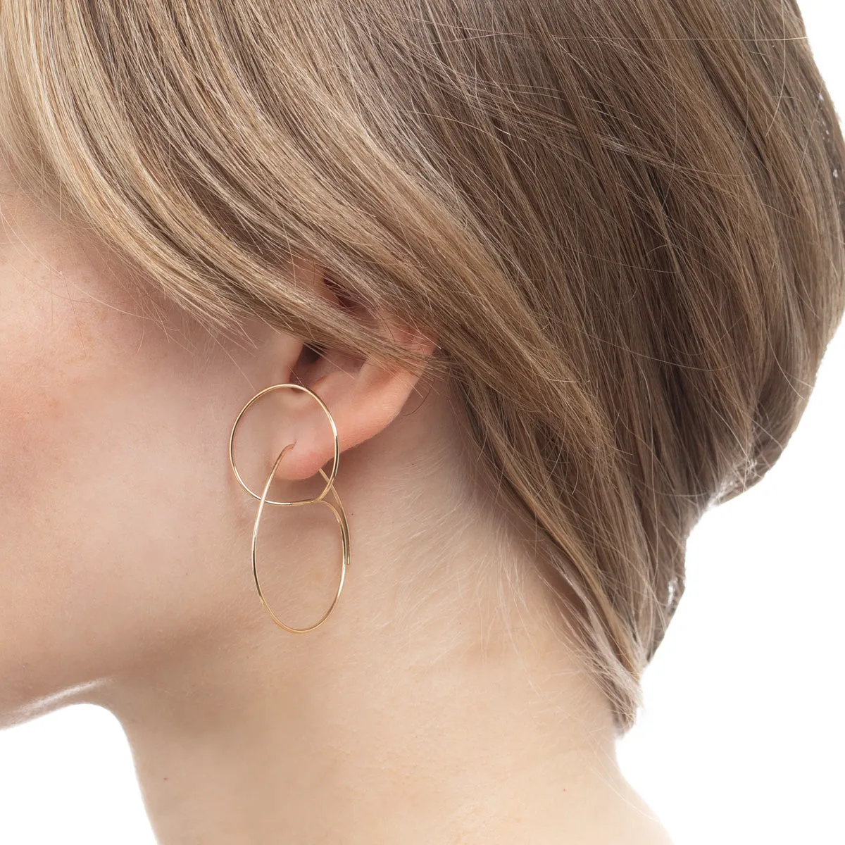 ALL ABOUT BASICS Double Hoop Floating Earring Medium size