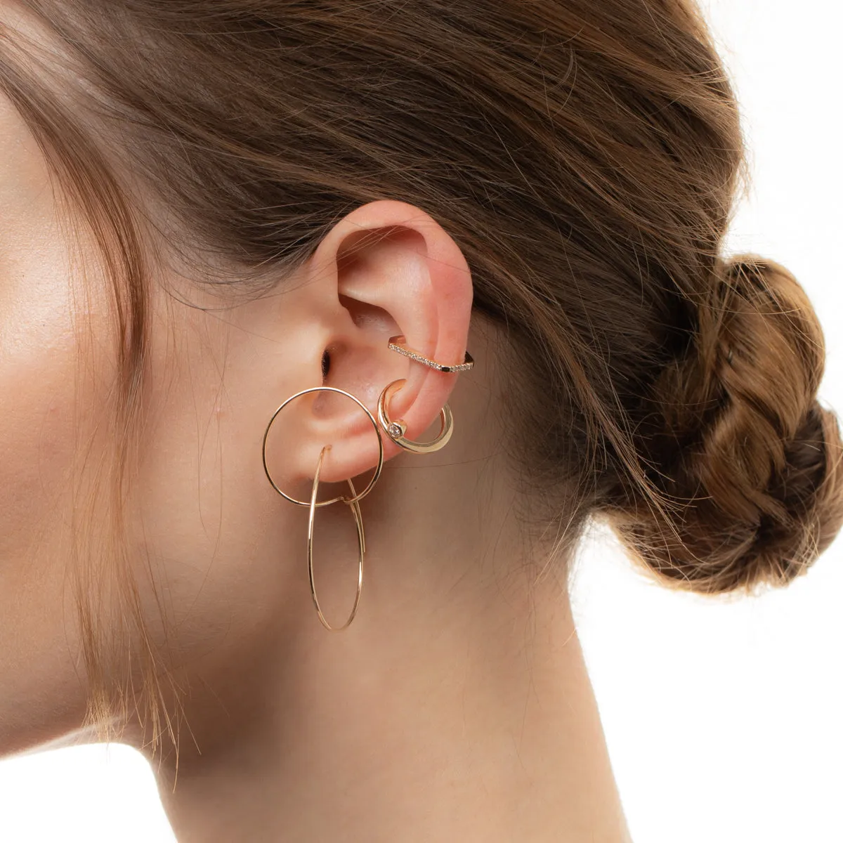 ALL ABOUT BASICS Double Hoop Floating Earring Medium size