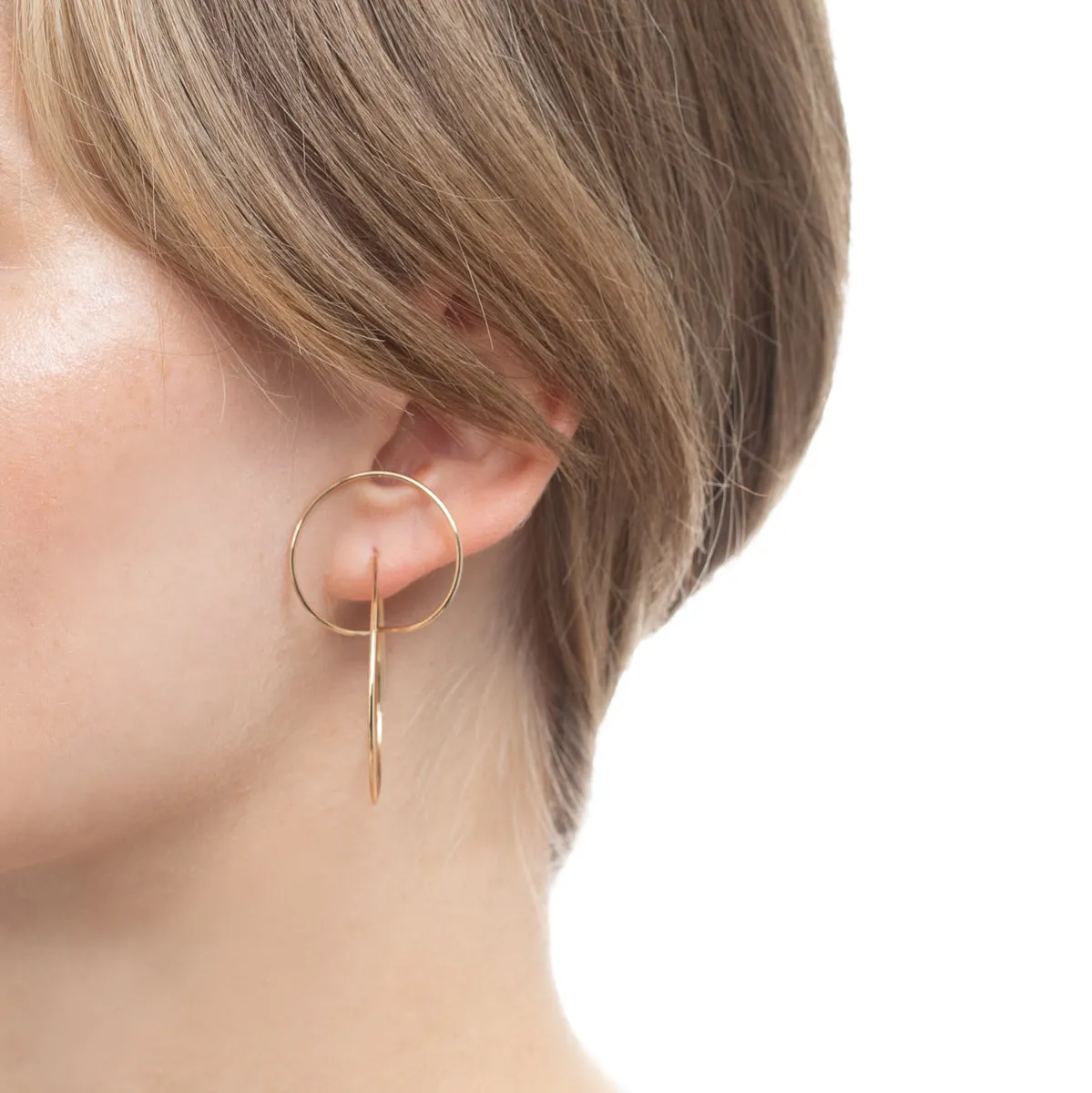 ALL ABOUT BASICS Double Hoop Floating Earring Medium size