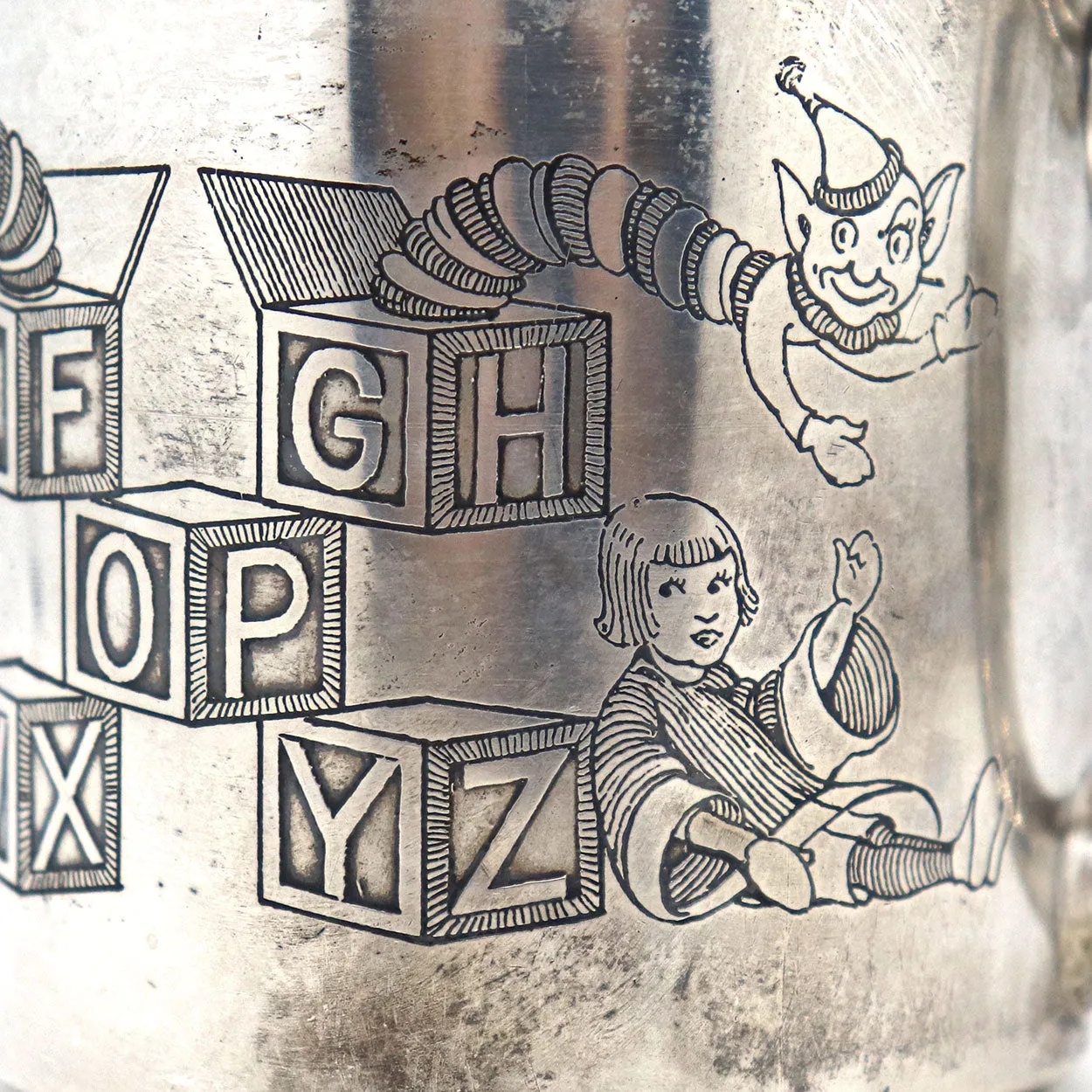 American R. Blackinton & Co. Sterling Silver Engraved Child's Alphabet Mug
