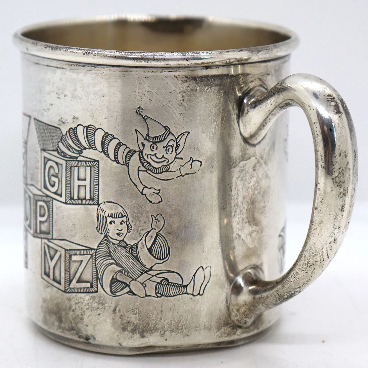 American R. Blackinton & Co. Sterling Silver Engraved Child's Alphabet Mug