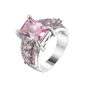 Amethyst Gemstone Engagement Ring Women Wedding Jewelry