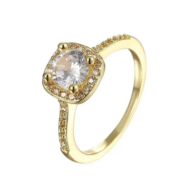 Amethyst Gemstone Engagement Ring Women Wedding Jewelry