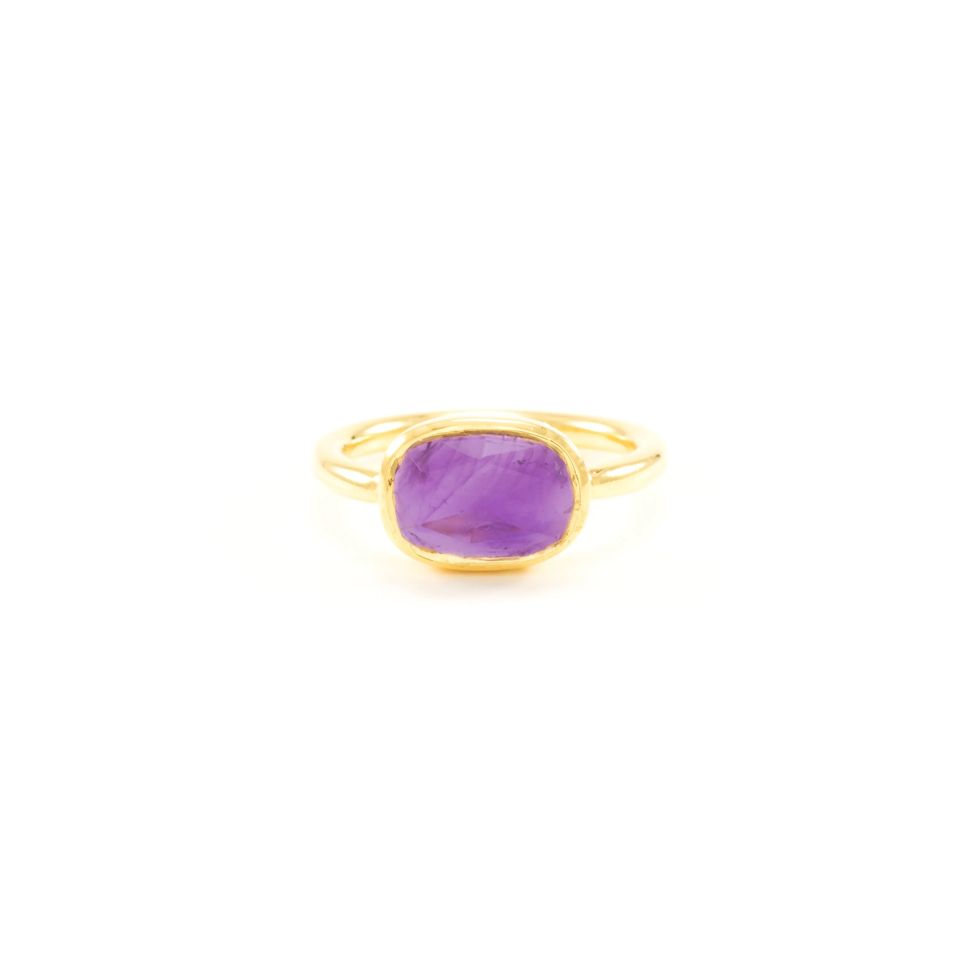 Amethyst Higher Consciousness Minimalist Ring