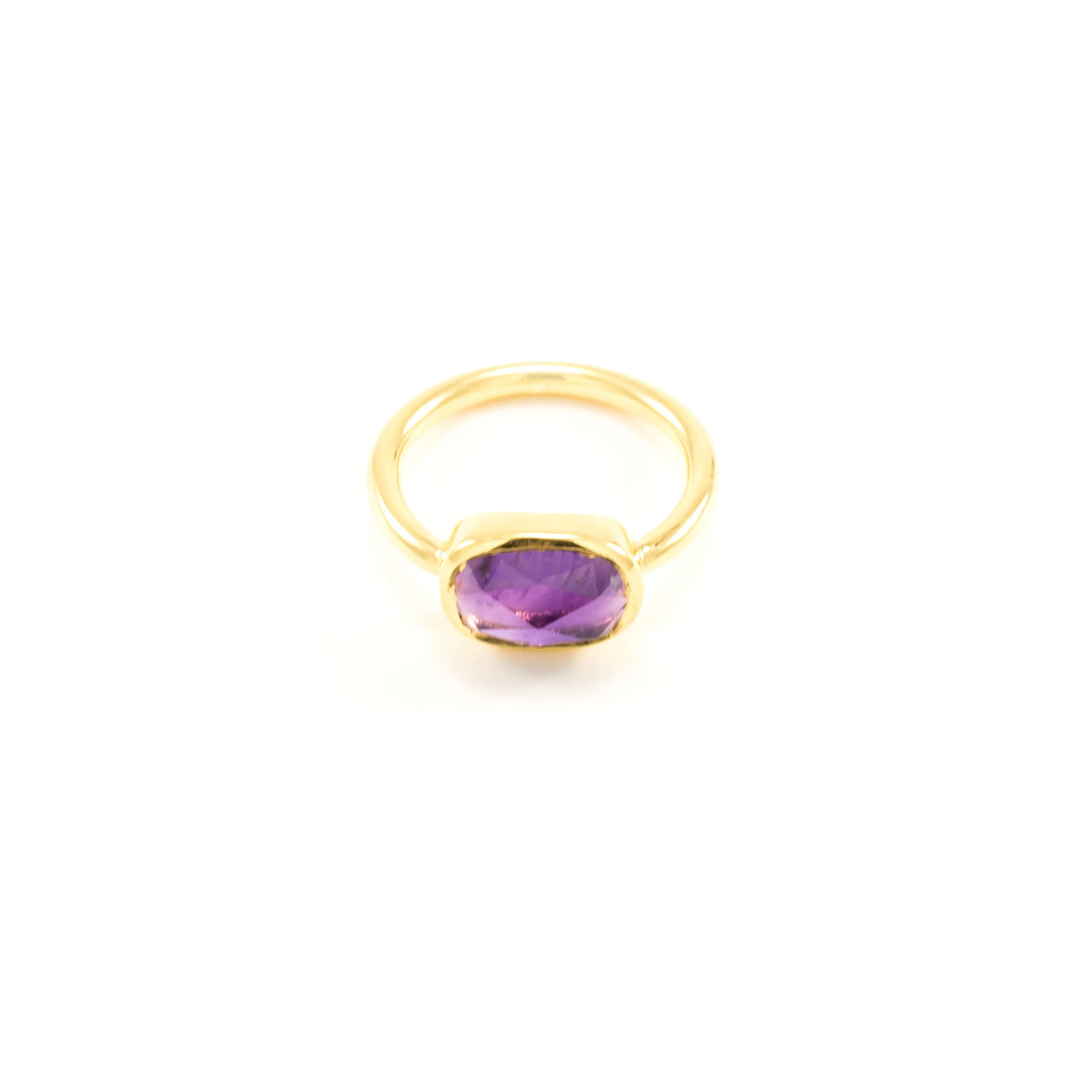 Amethyst Higher Consciousness Minimalist Ring