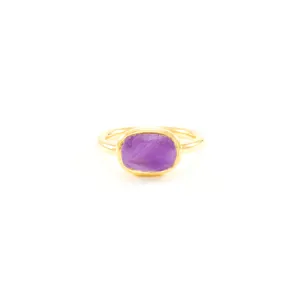 Amethyst Higher Consciousness Minimalist Ring
