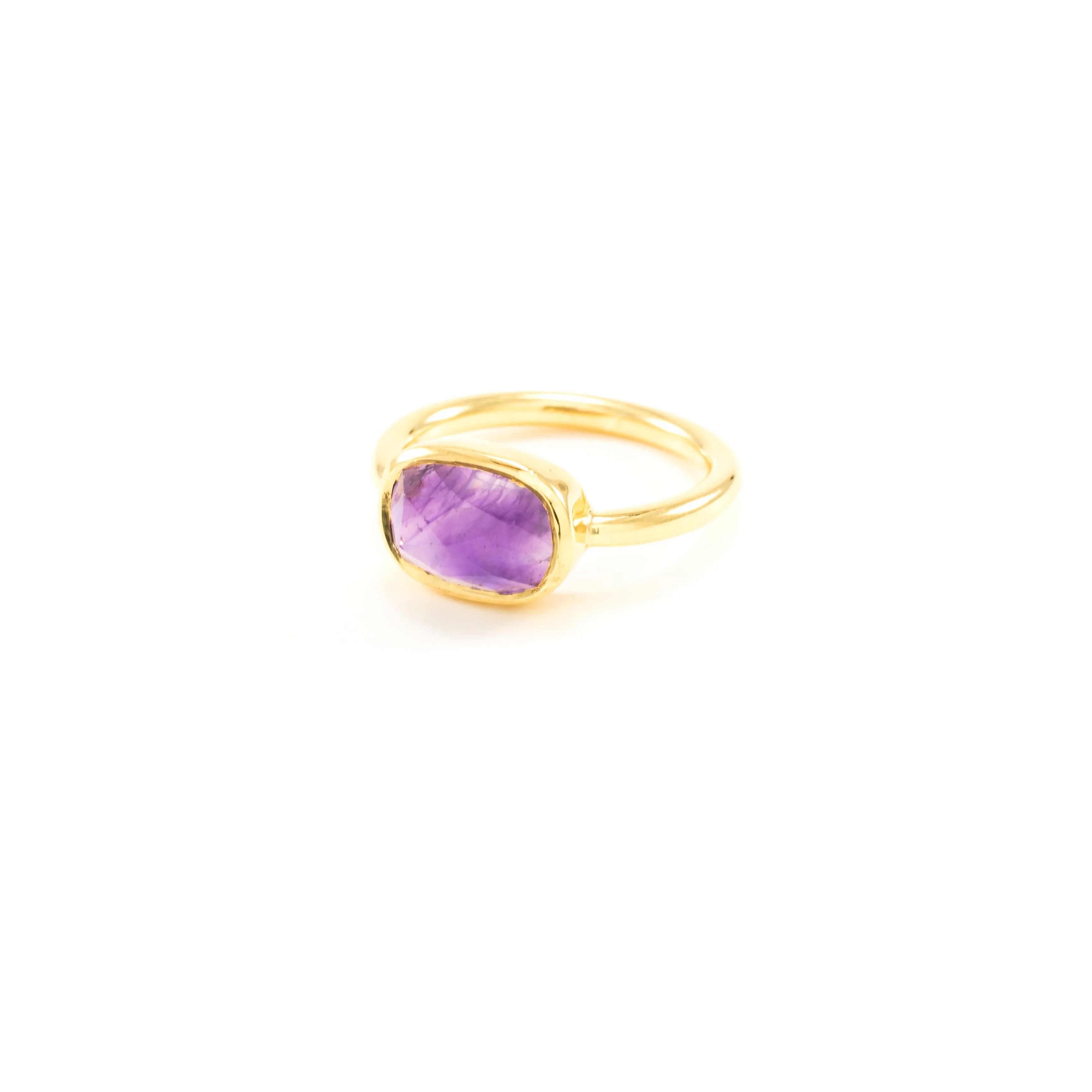 Amethyst Higher Consciousness Minimalist Ring