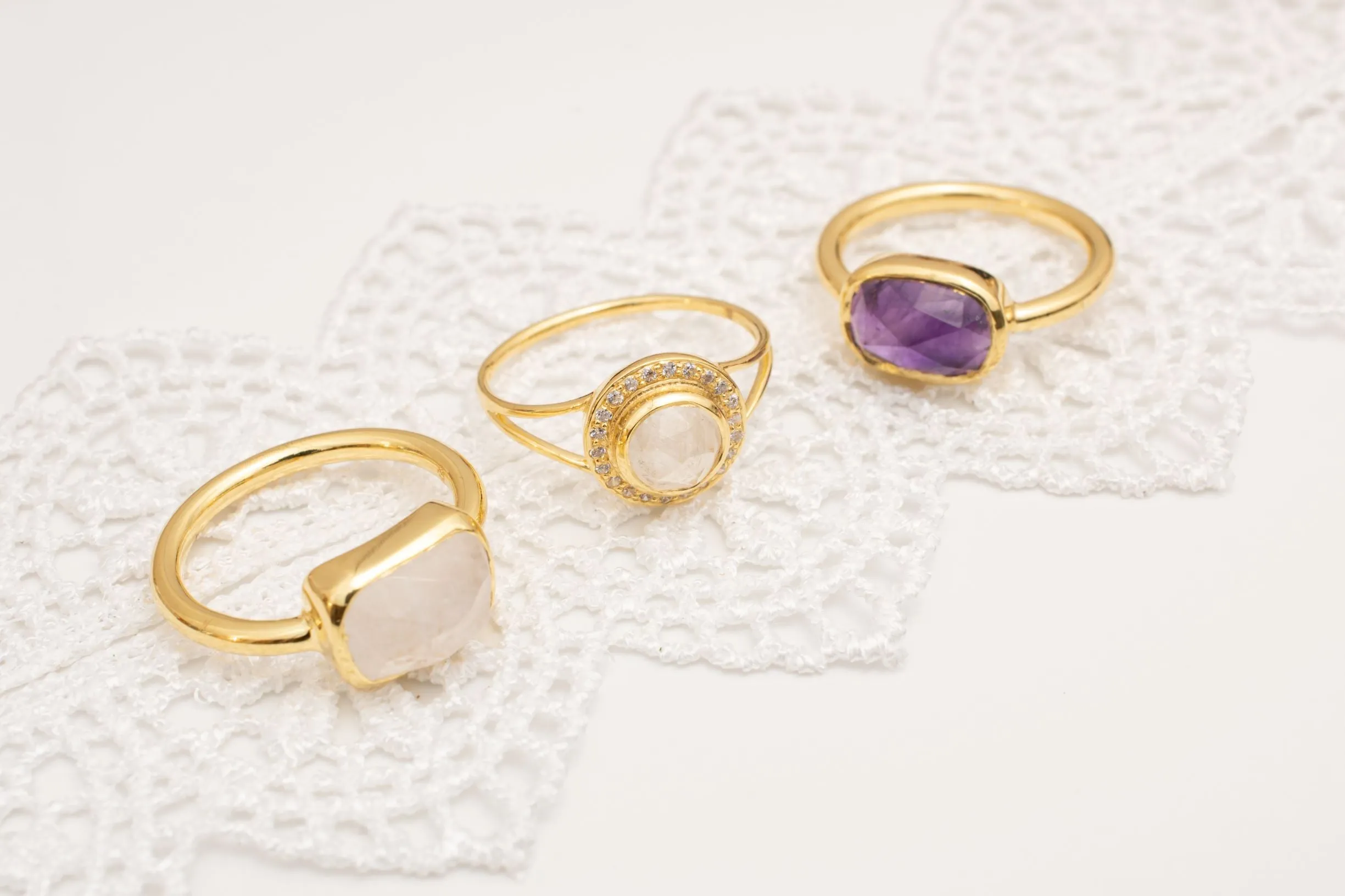 Amethyst Higher Consciousness Minimalist Ring