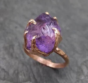 amethyst rose gold ring purple gemstone recycled 14k rose gold gemstone statement ring Alternative Engagement