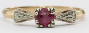 Antique Art Deco 14K Gold Ruby Ring