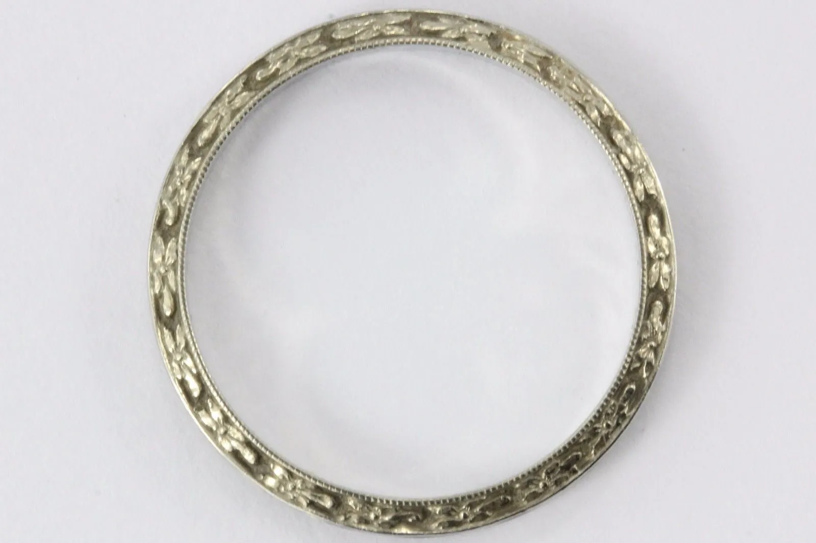 Antique Art Deco 18K White Gold Traub Co. Orange Blossom Wedding Band 6/24 1928