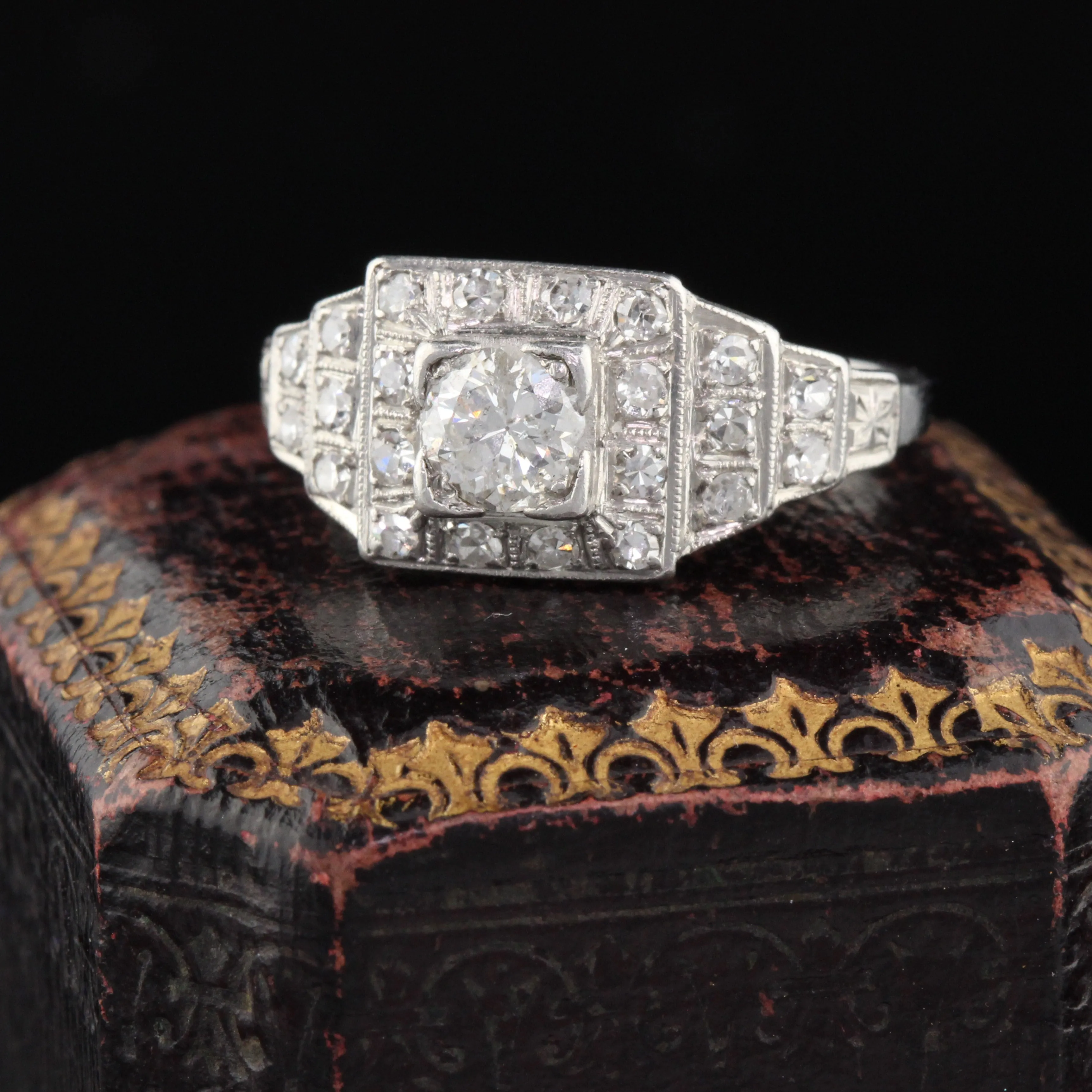 Antique Art Deco Platinum & Diamond Engagement Ring