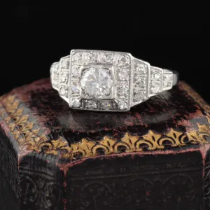 Antique Art Deco Platinum & Diamond Engagement Ring