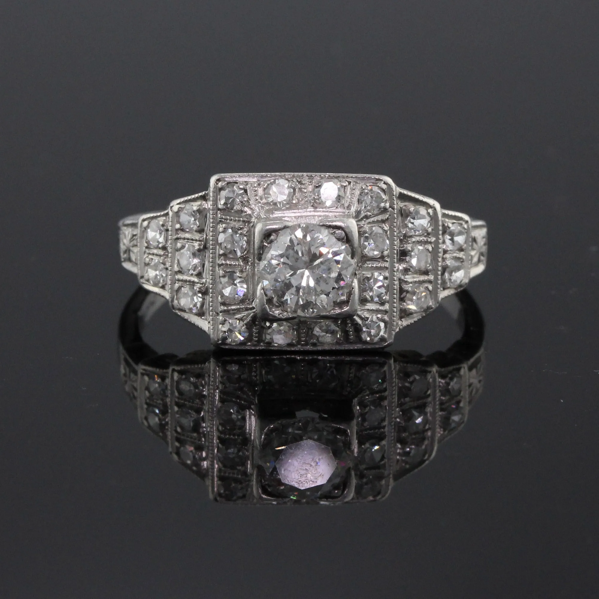 Antique Art Deco Platinum & Diamond Engagement Ring