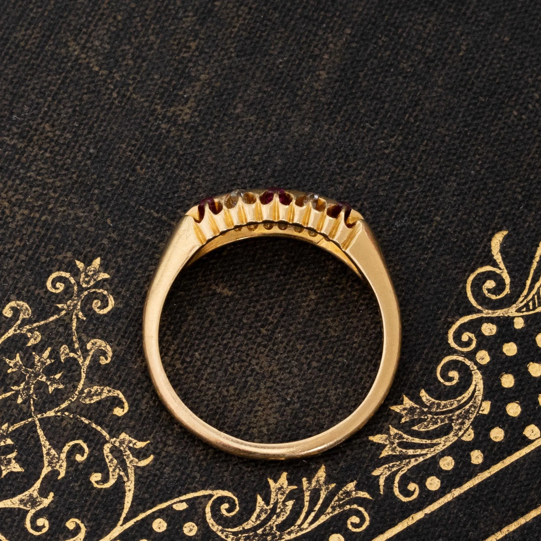 Antique Diamond & Ruby 5-Stone Band, English