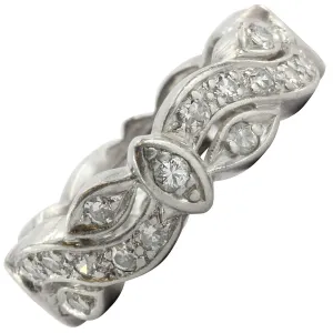 Antique Platinum Art Deco Diamond Eternity Cigar Wedding Approx. 1.20TCW
