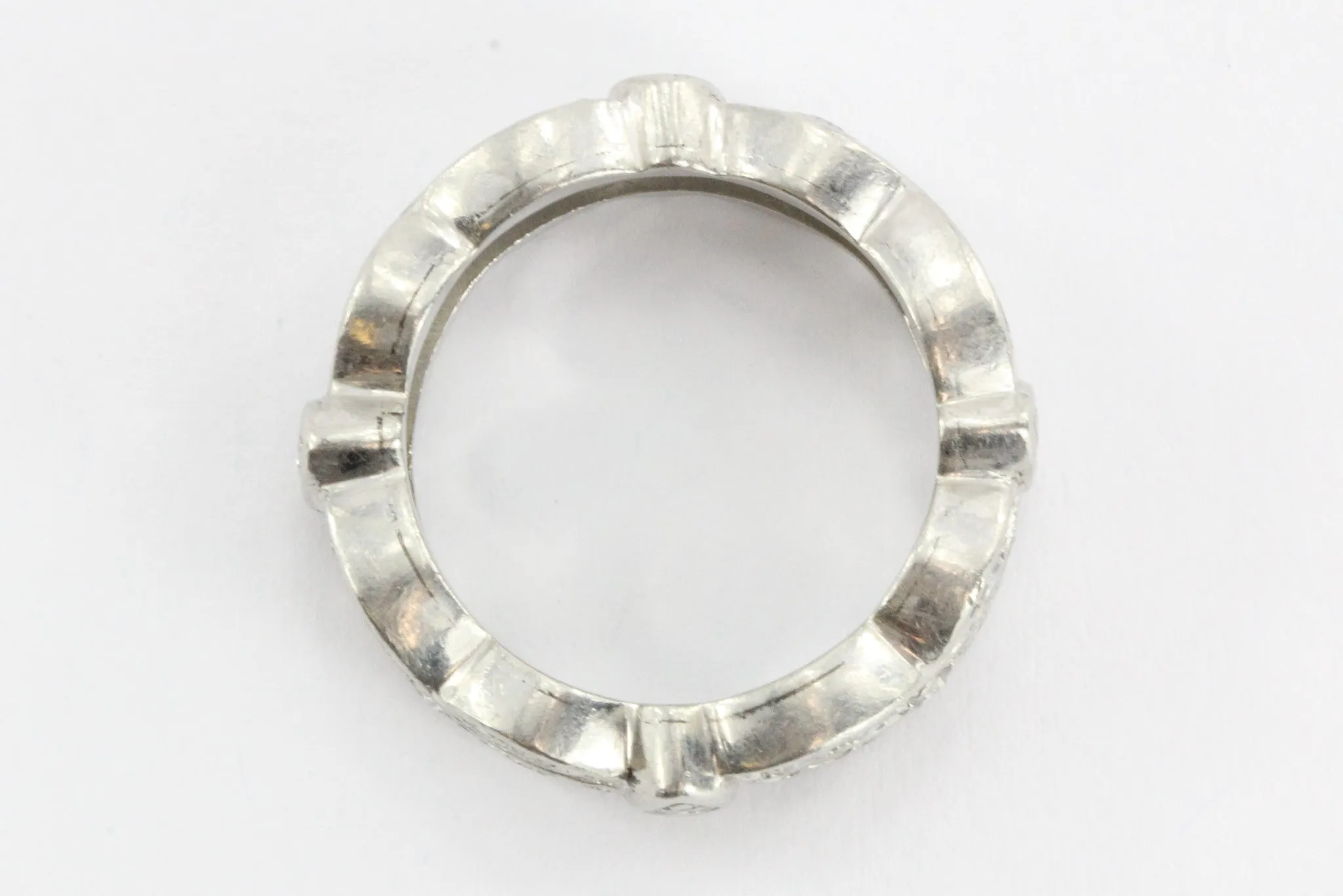 Antique Platinum Art Deco Diamond Eternity Cigar Wedding Approx. 1.20TCW