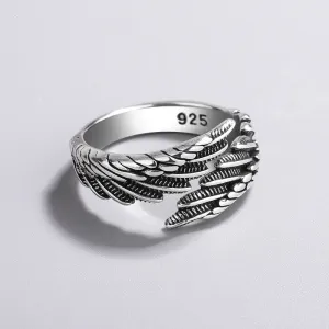 Antique Silver Wings Ring For Women Party Birthday Gifts Jewelry