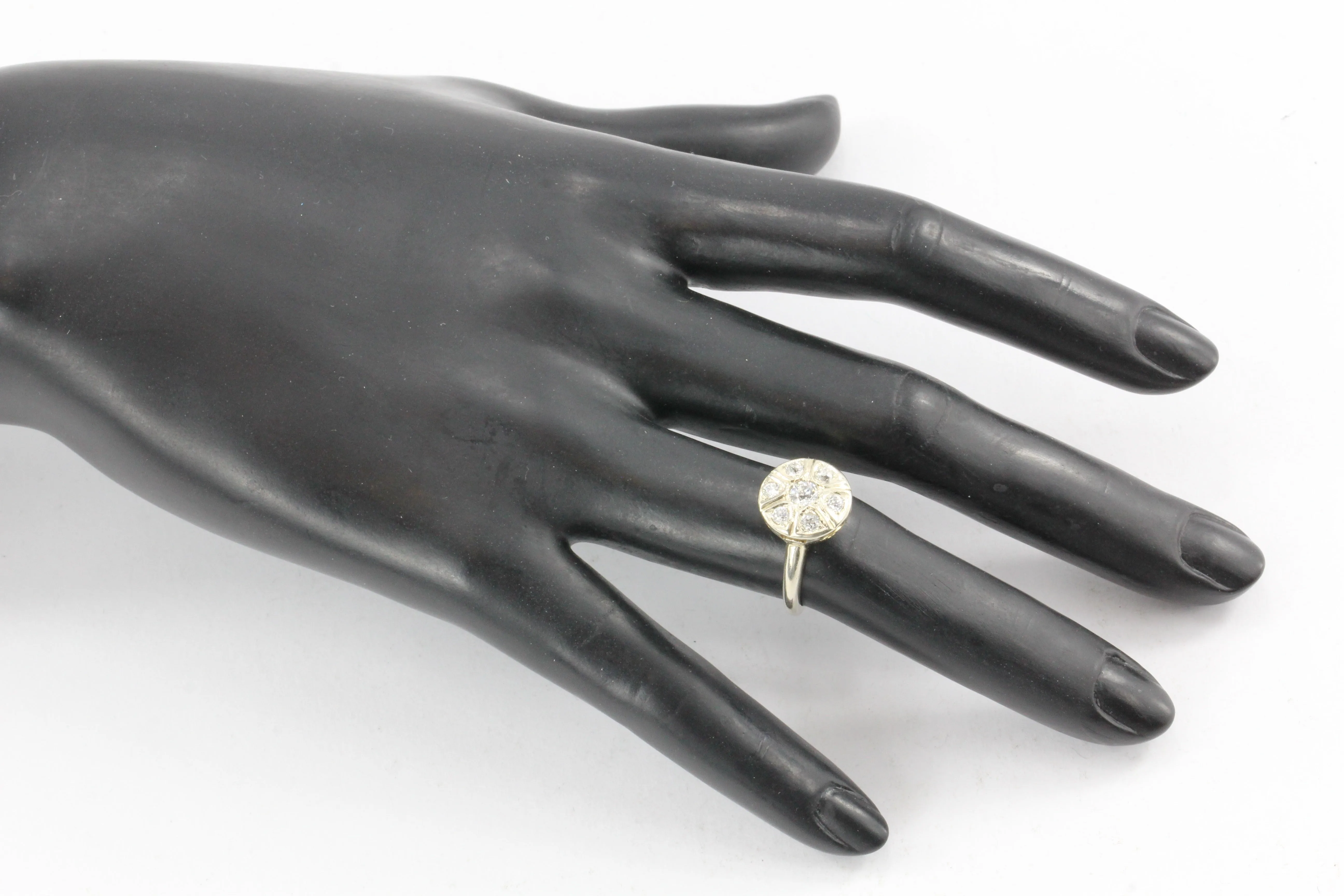 Art Deco 14K Gold Old European Cut Diamond Engagement Ring c. 1920's
