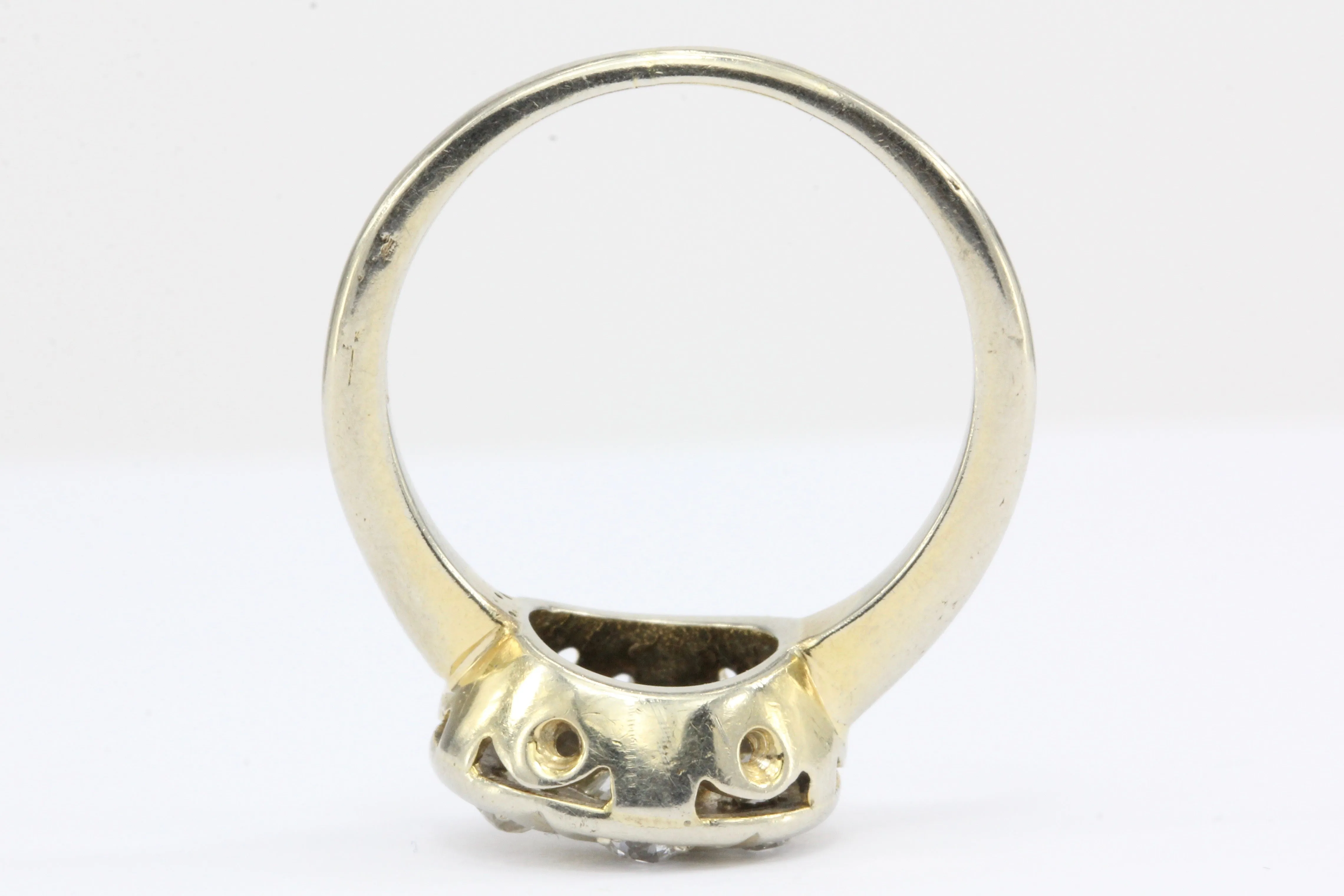Art Deco 14K Gold Old European Cut Diamond Engagement Ring c. 1920's