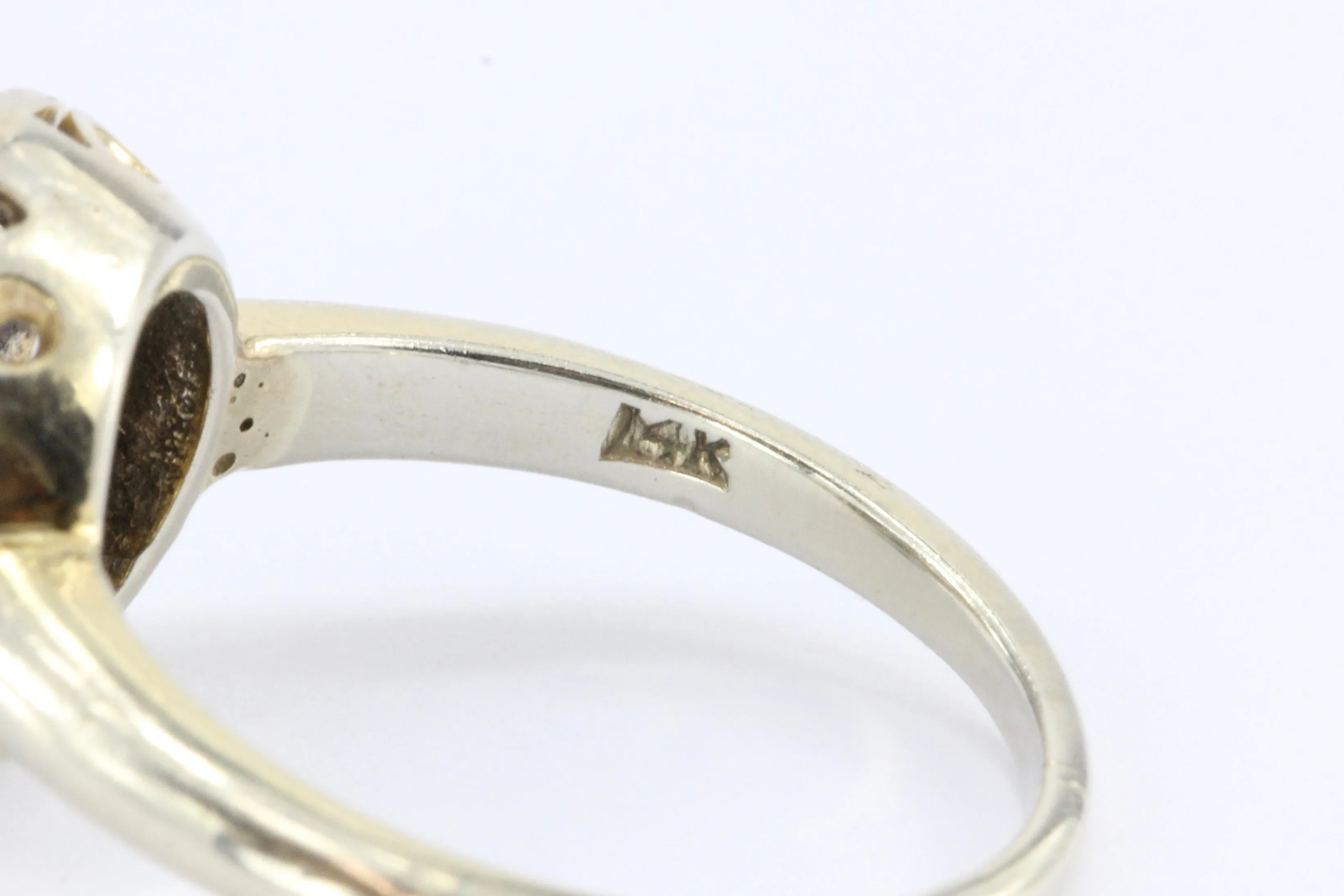 Art Deco 14K Gold Old European Cut Diamond Engagement Ring c. 1920's