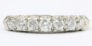 Art Deco 14K White Gold Diamond Ring c.1940's Size 7.75