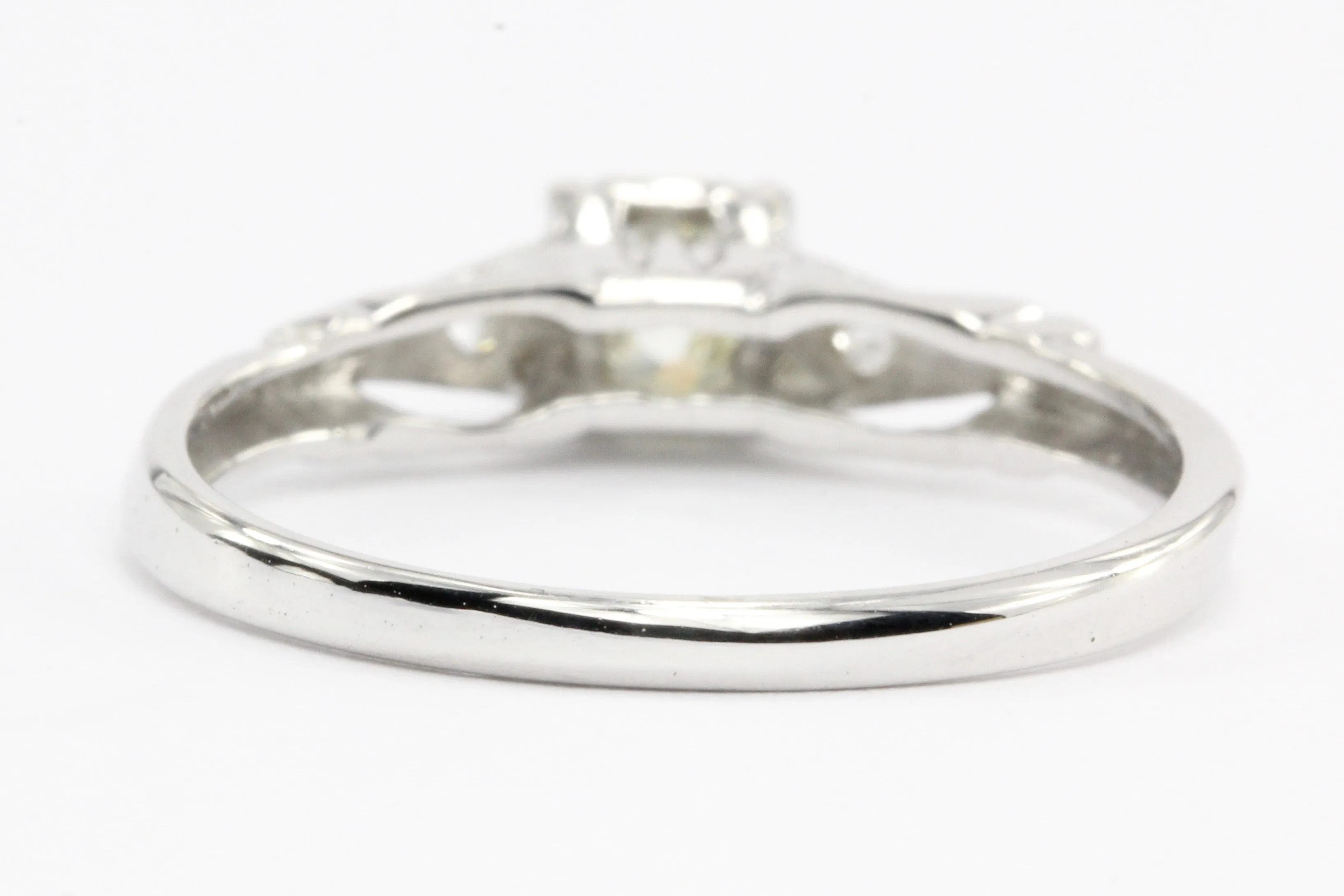 Art Deco 14k White Gold Old European Cut Diamond Engagement Ring c.1920
