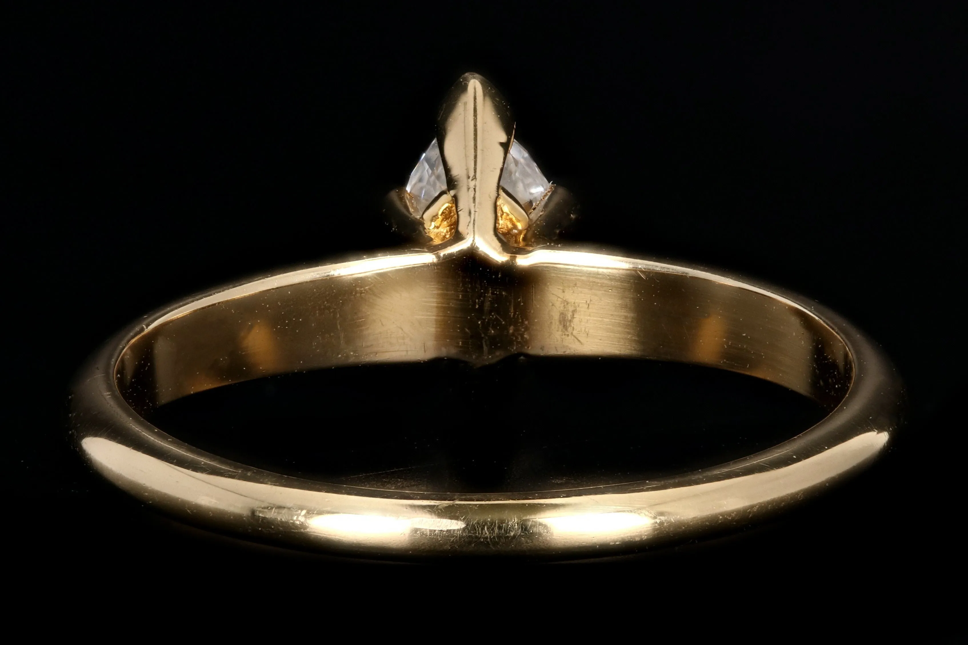 Art Deco 14K Yellow Gold .40 CT Marquise Cut Diamond Engagement Ring
