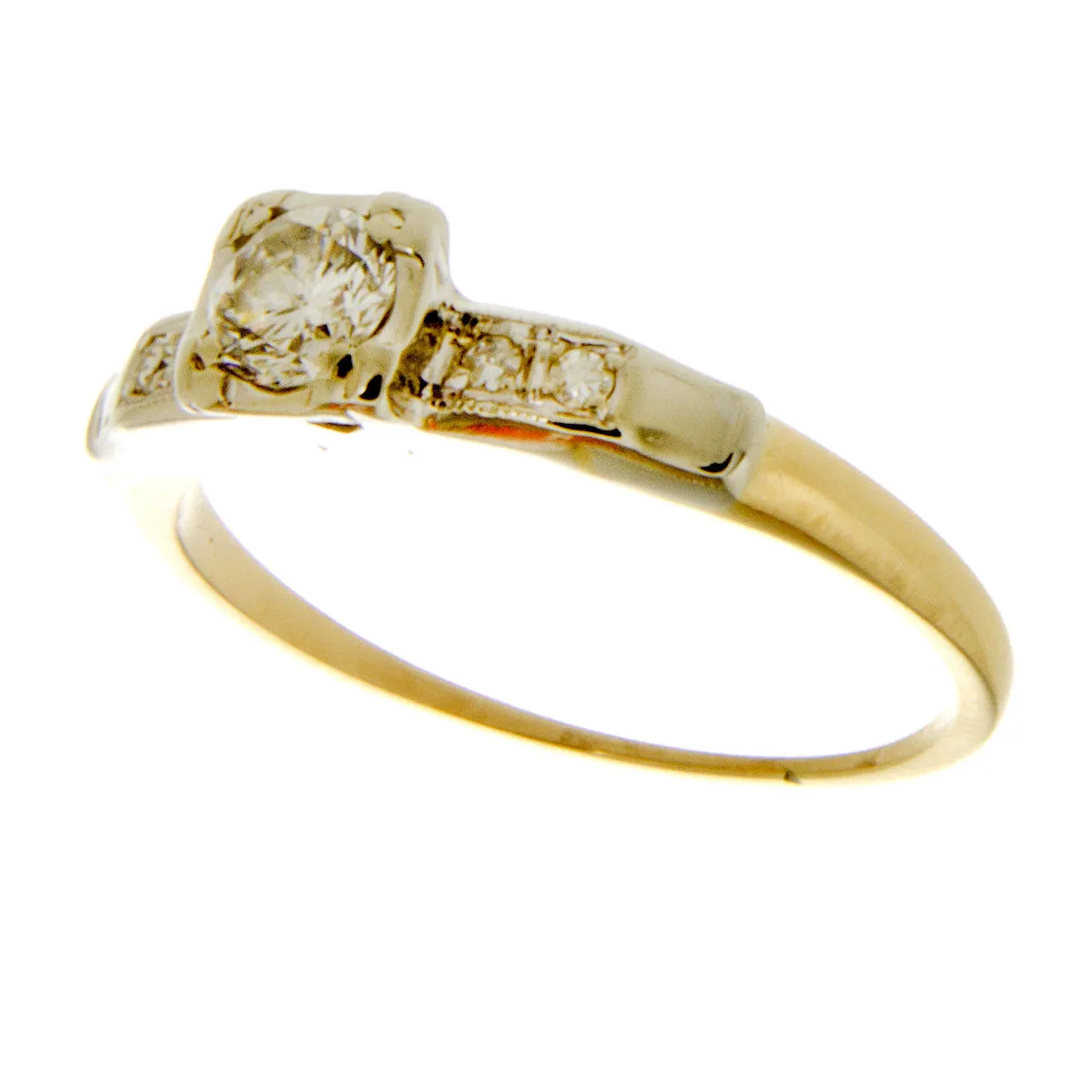 Art Deco 14kt & Platinum Diamond Bridal Set