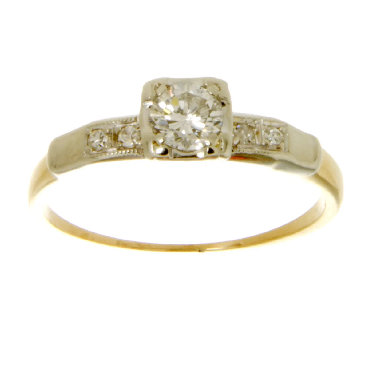 Art Deco 14kt & Platinum Diamond Bridal Set