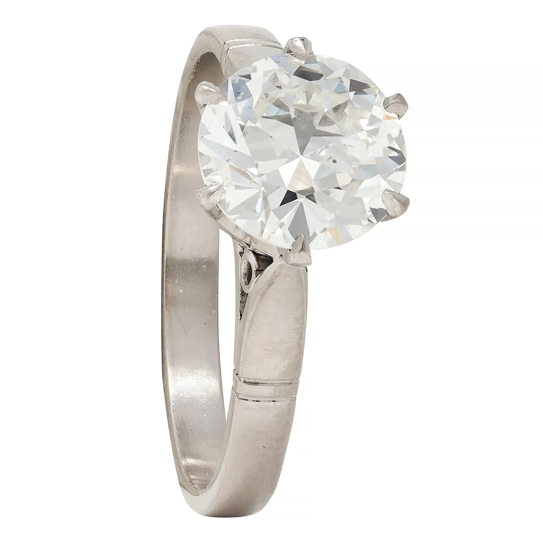 Art Deco 1.76 CTW Old European Cut Diamond Platinum Vintage Solitaire Engagement Ring GIA