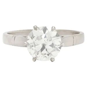 Art Deco 1.76 CTW Old European Cut Diamond Platinum Vintage Solitaire Engagement Ring GIA