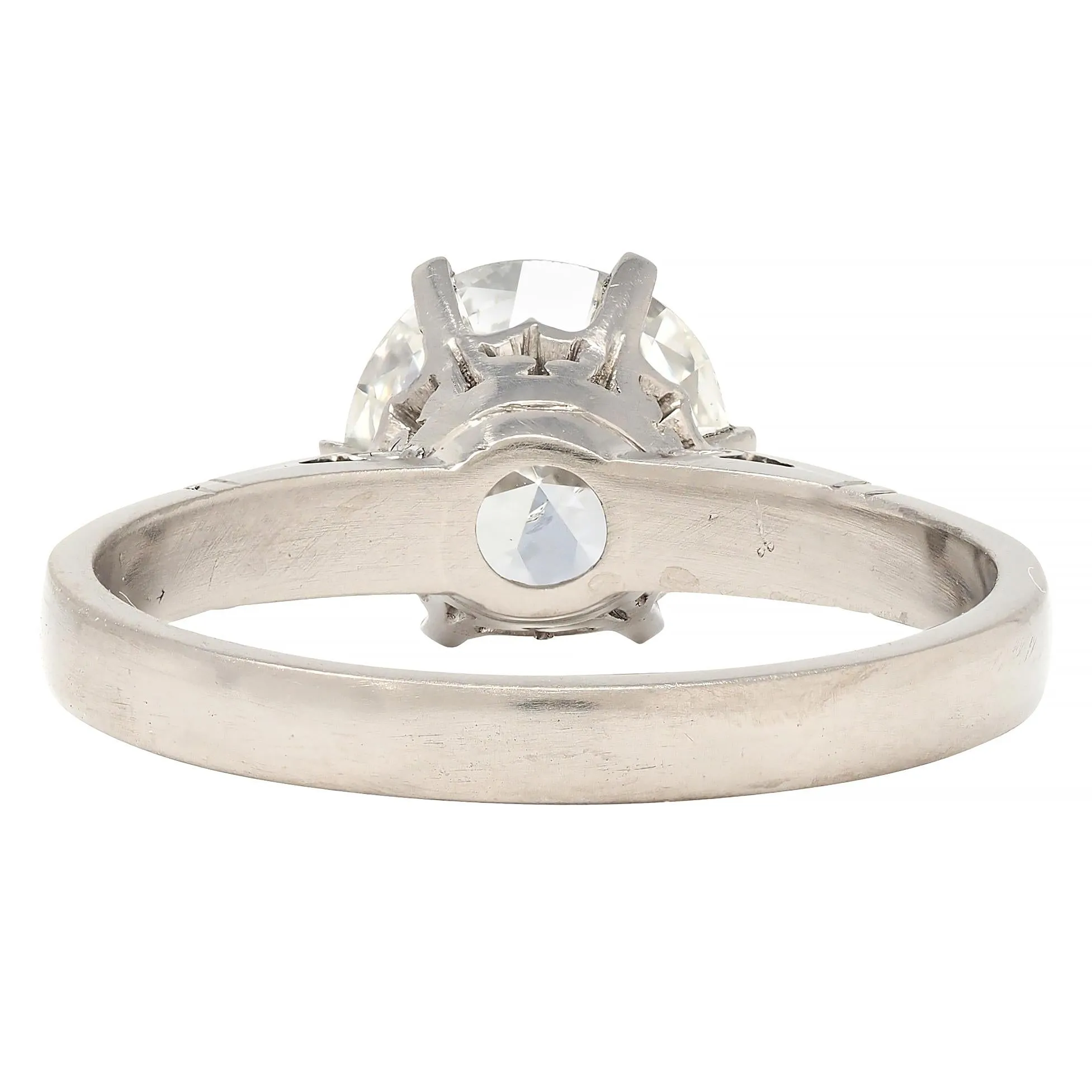 Art Deco 1.76 CTW Old European Cut Diamond Platinum Vintage Solitaire Engagement Ring GIA