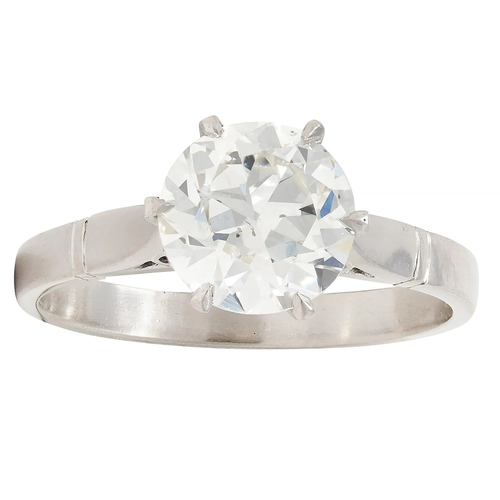 Art Deco 1.76 CTW Old European Cut Diamond Platinum Vintage Solitaire Engagement Ring GIA