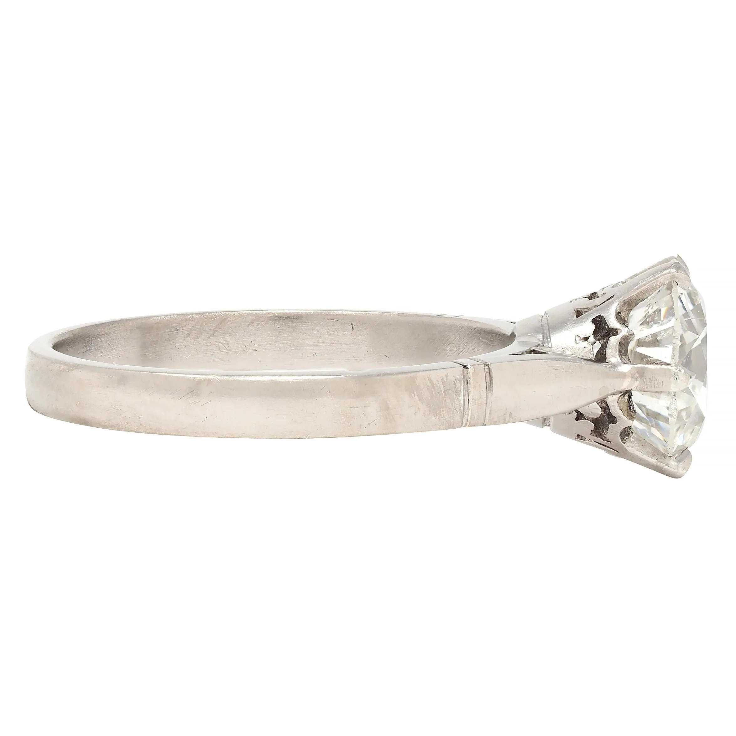 Art Deco 1.76 CTW Old European Cut Diamond Platinum Vintage Solitaire Engagement Ring GIA