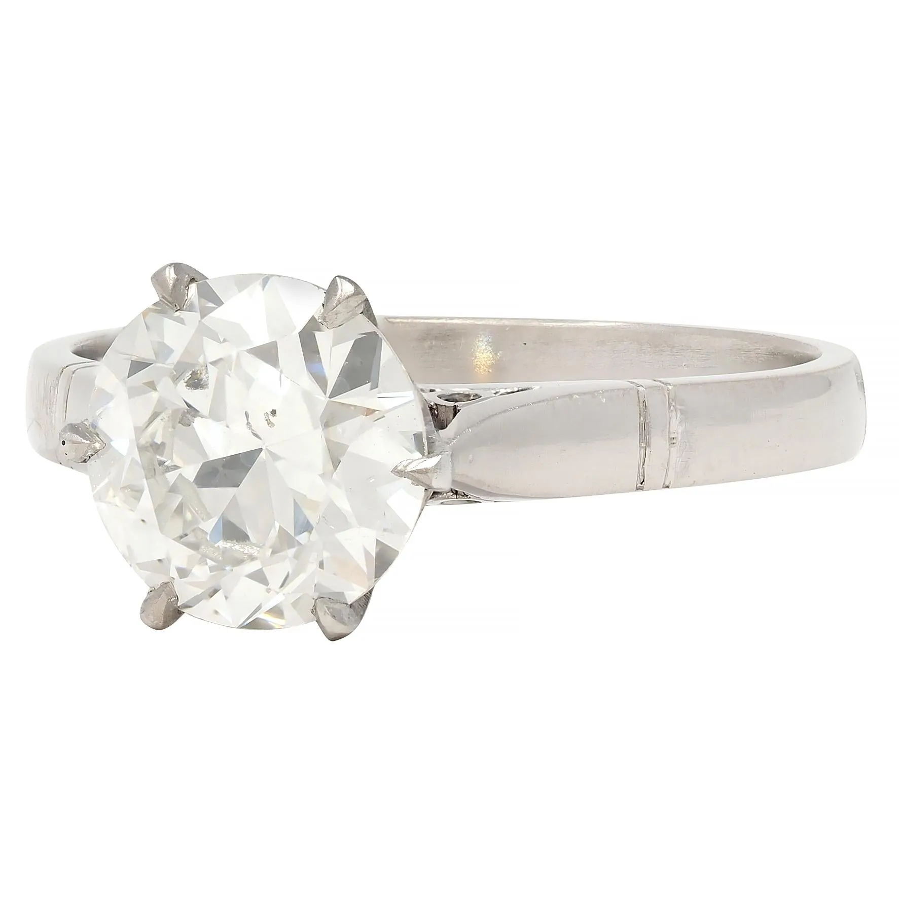 Art Deco 1.76 CTW Old European Cut Diamond Platinum Vintage Solitaire Engagement Ring GIA