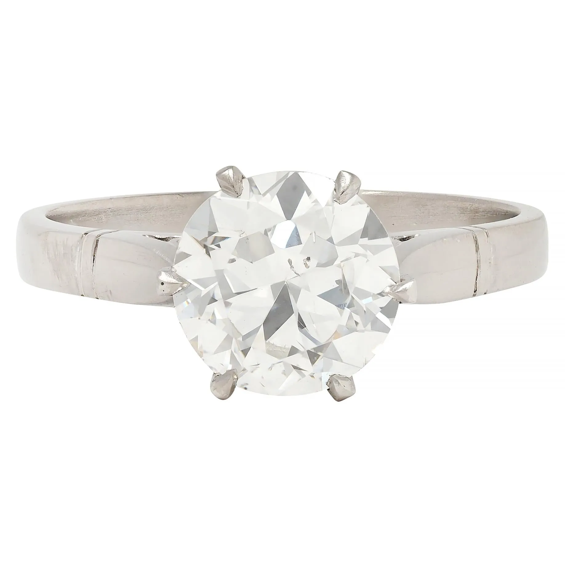 Art Deco 1.76 CTW Old European Cut Diamond Platinum Vintage Solitaire Engagement Ring GIA