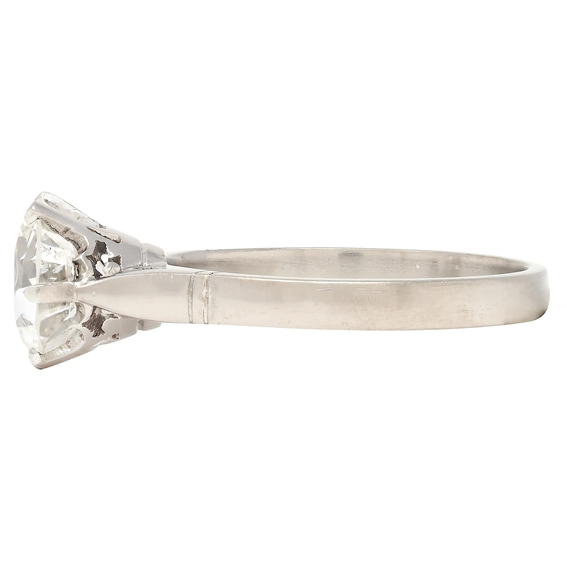 Art Deco 1.76 CTW Old European Cut Diamond Platinum Vintage Solitaire Engagement Ring GIA