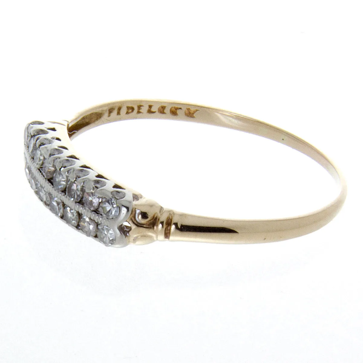 Art Deco 2 Row Diamond Anniversary Band