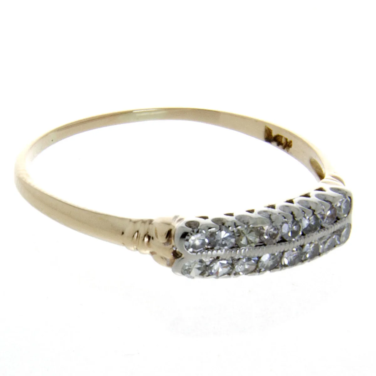 Art Deco 2 Row Diamond Anniversary Band