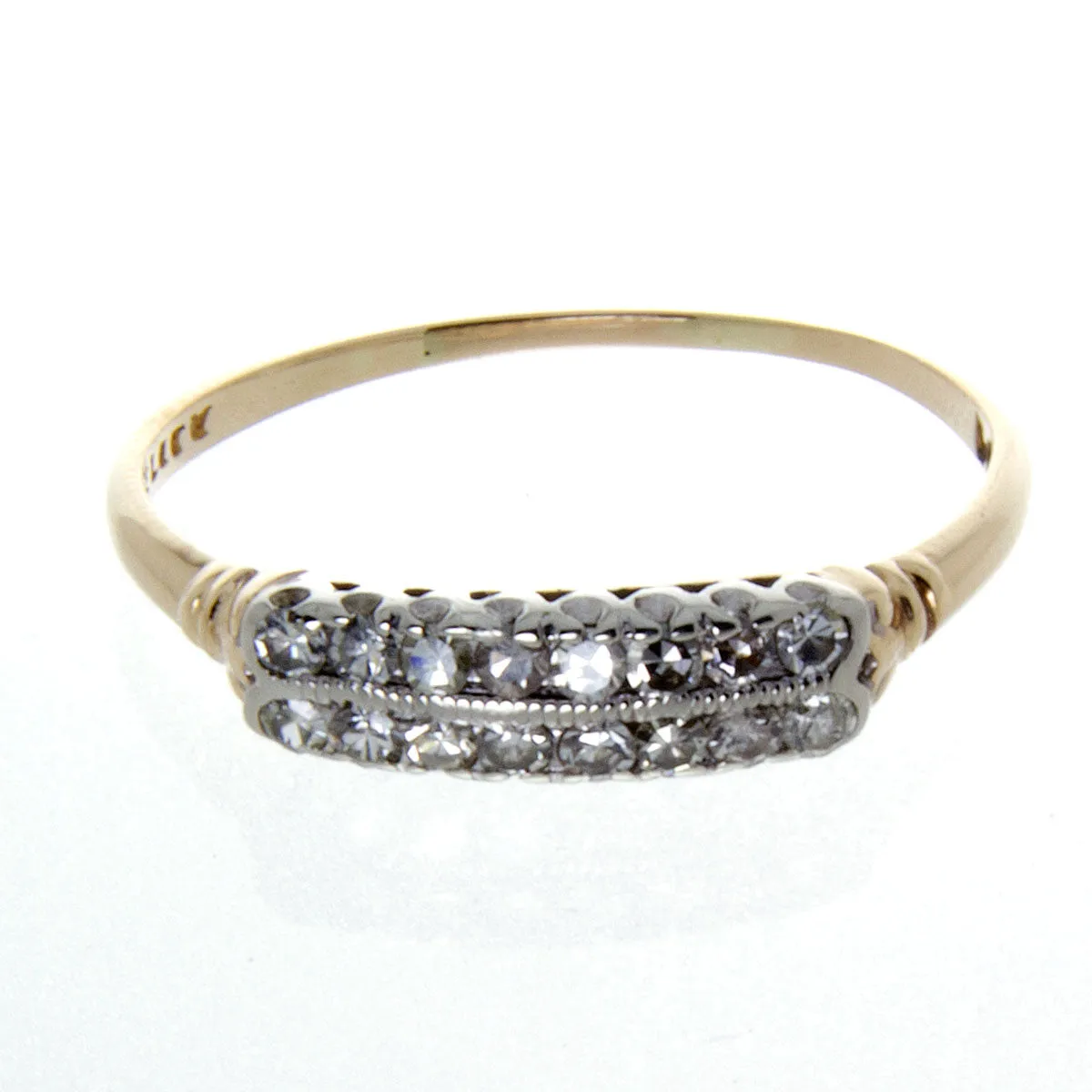 Art Deco 2 Row Diamond Anniversary Band