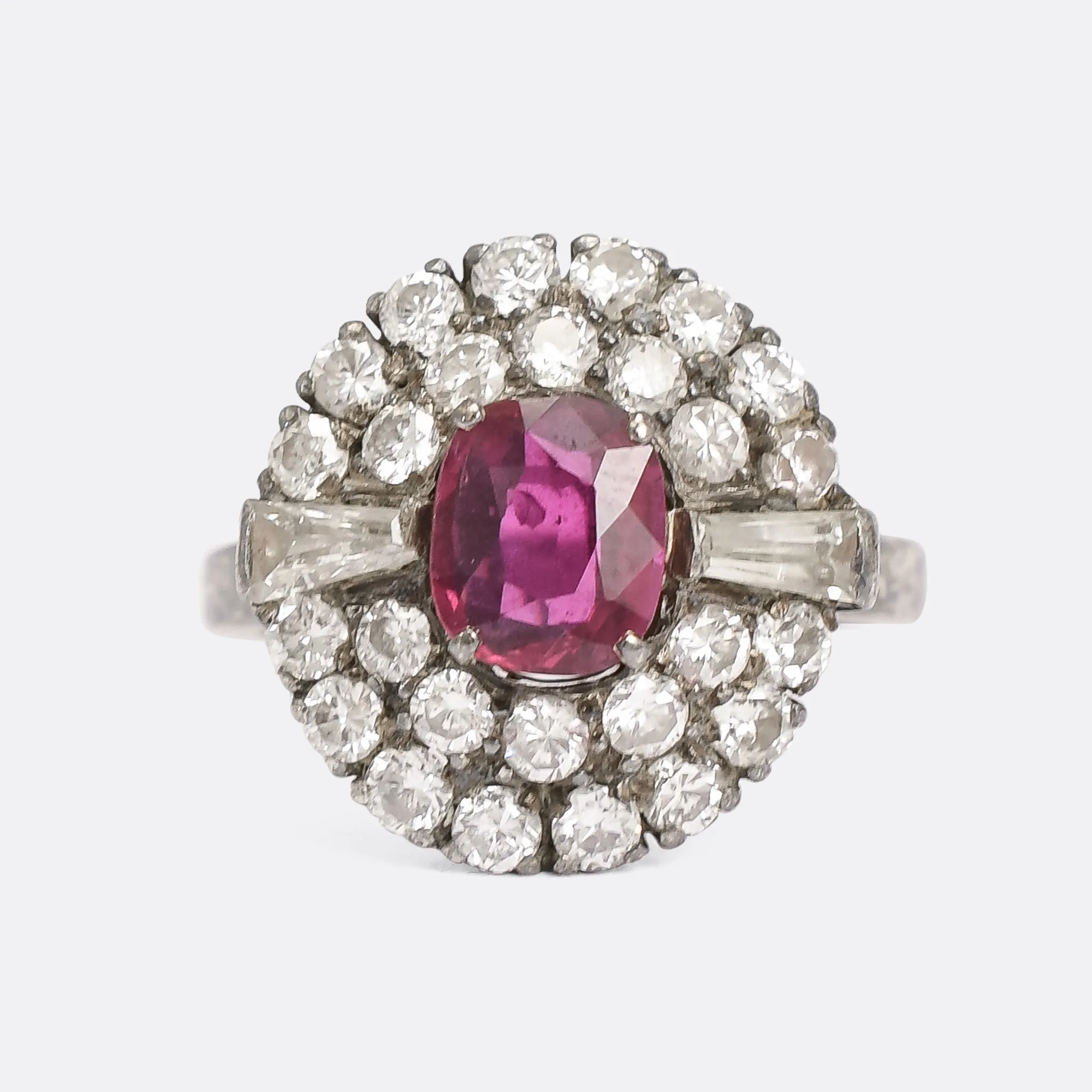 Art Deco 2.0ct Ruby & Diamond Cocktail Ring