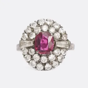 Art Deco 2.0ct Ruby & Diamond Cocktail Ring