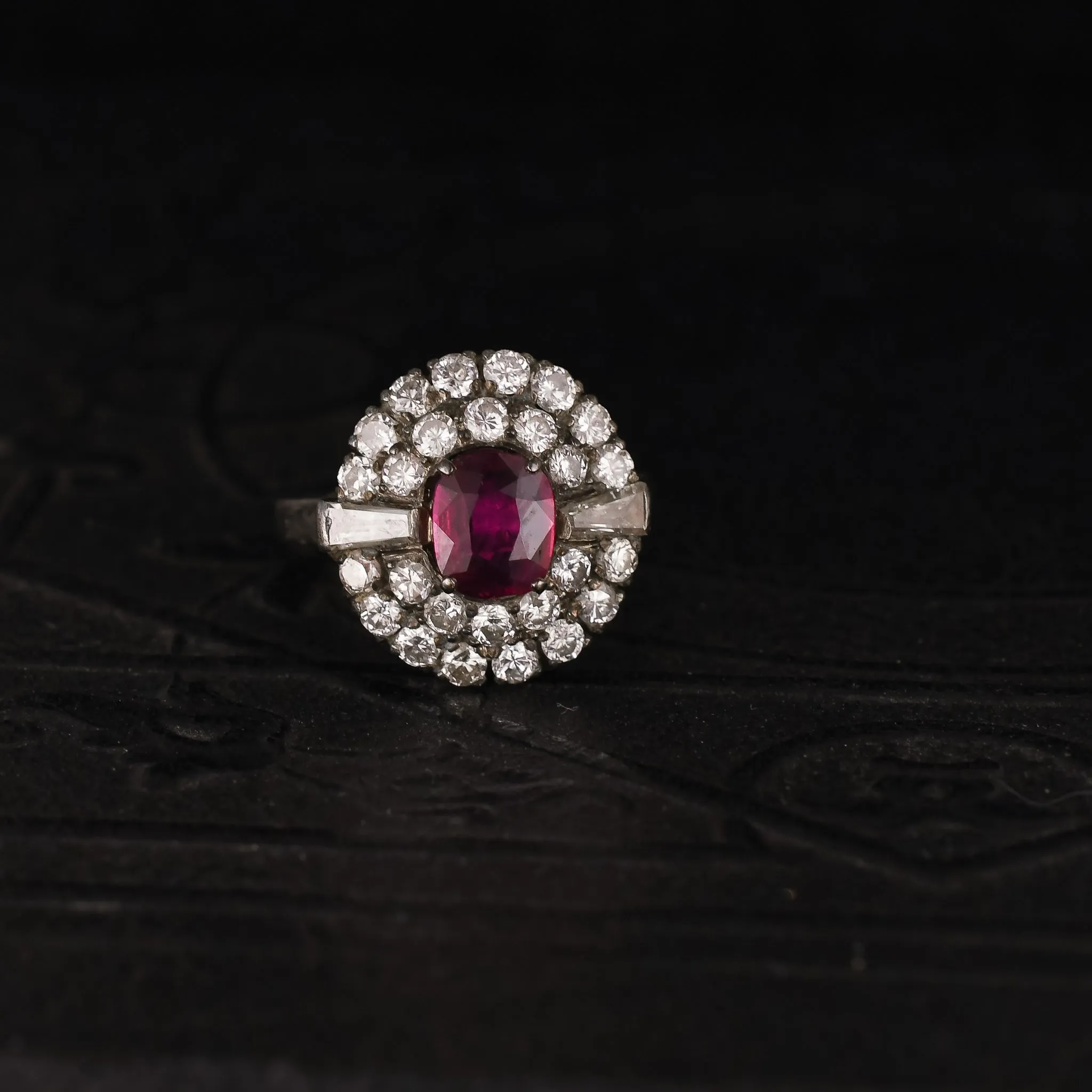 Art Deco 2.0ct Ruby & Diamond Cocktail Ring