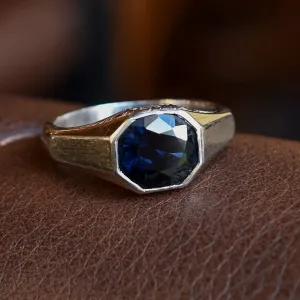 Art Deco 3.06ct Sapphire Octagon Ring