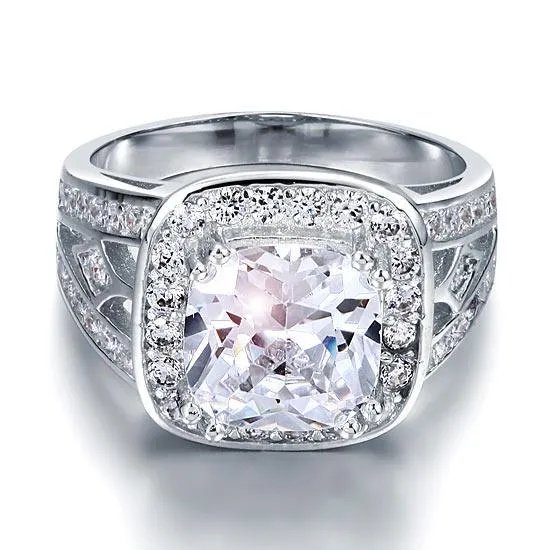 Art Deco 4.0 ct Cushion-Cut Diamond Engagement Ring