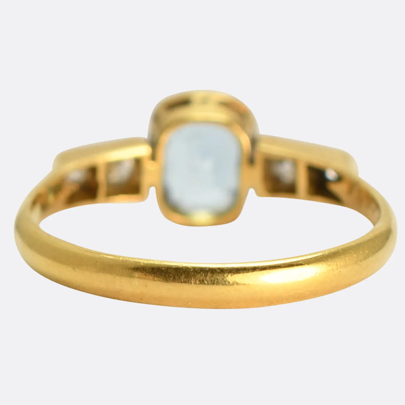 Art Deco Aquamarine & Diamond Engagement Ring