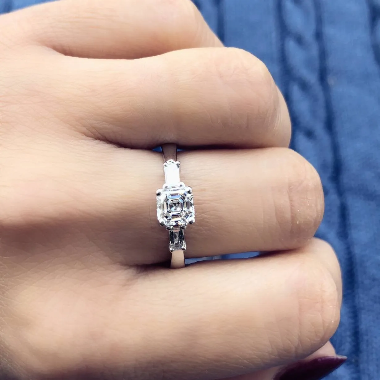 Art Deco Asscher Cut Engagement Ring